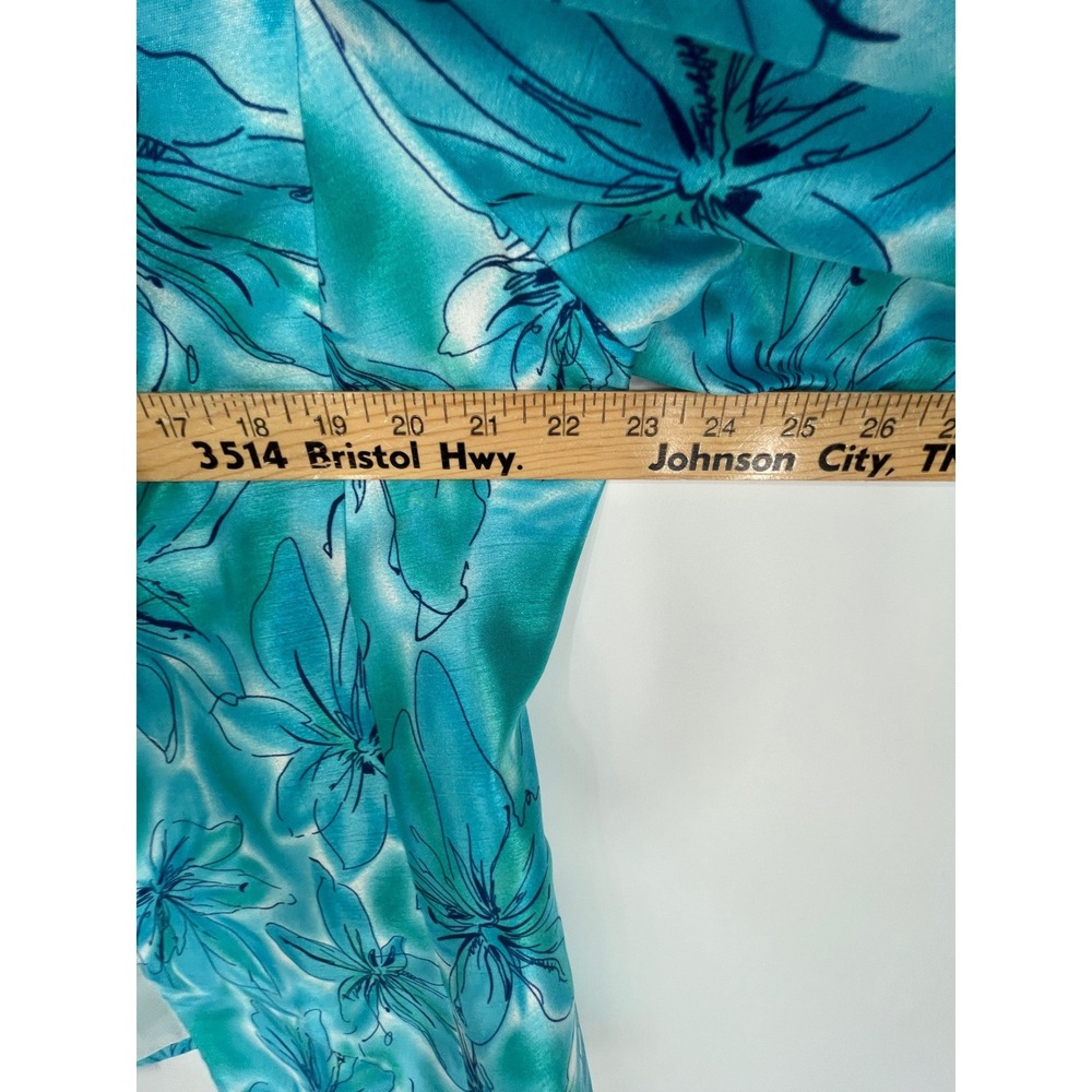 Kasper Women Skirt Suit 16 2-Piece Blue Floral Lily Open Jacket Set Lined - Picture 6 of 13